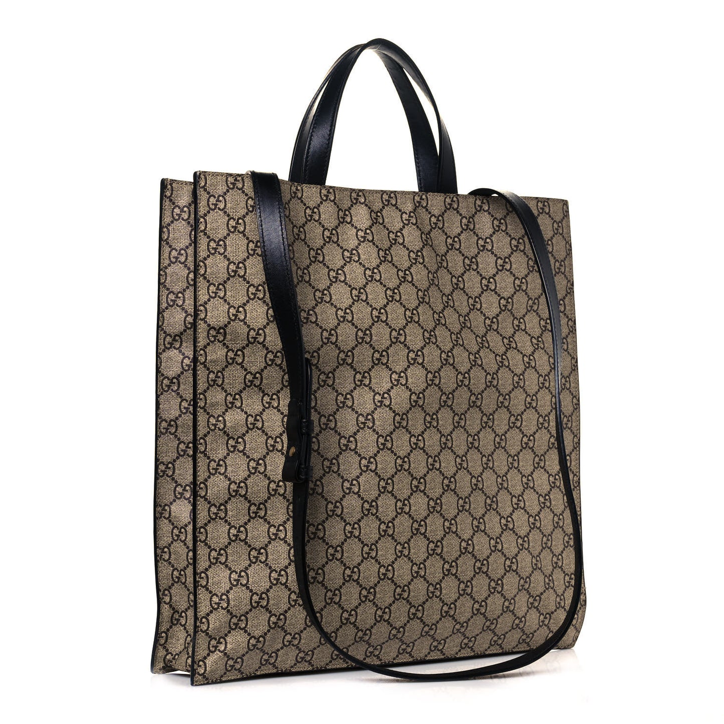 GG Supreme Monogram L'Aveugle Par Amour Print Vertical Tote Black