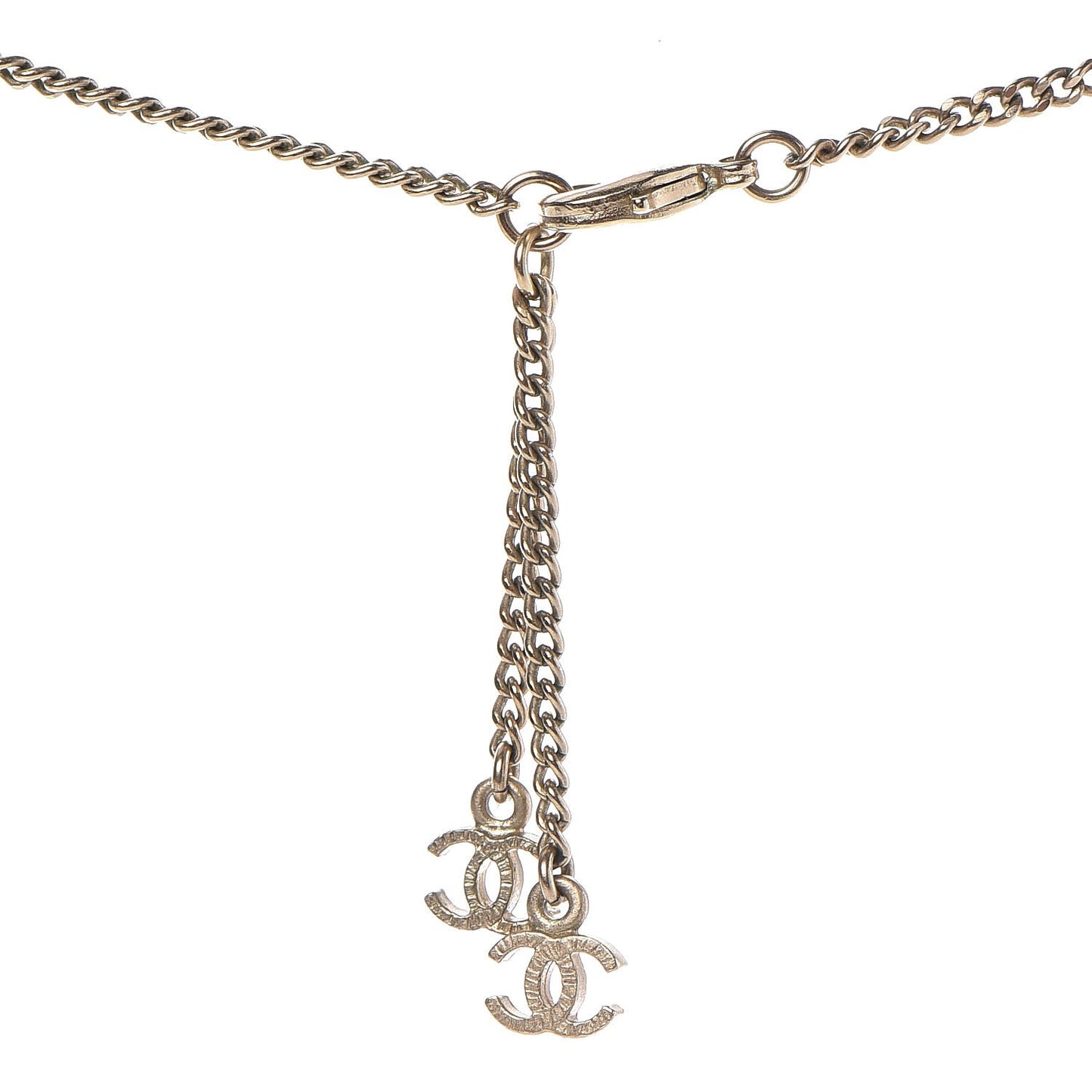 Crystal CC Necklace Light Gold