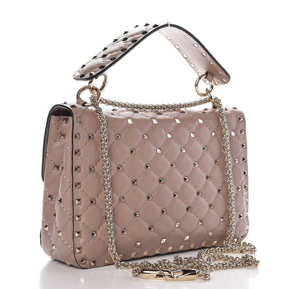 Valentino Garavani Lambskin Medium Rockstud Spike Shoulder Bag Poudre 3 of 7