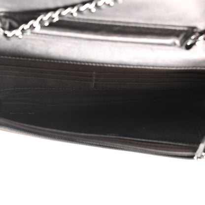 Chanel Metallic Lambskin Quilted Wallet On Chain WOC Dark Grey 4 of 12