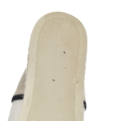 Chanel Toile Cap Toe Espadrille Wedges 36.5 Beige Black 13 of 17
