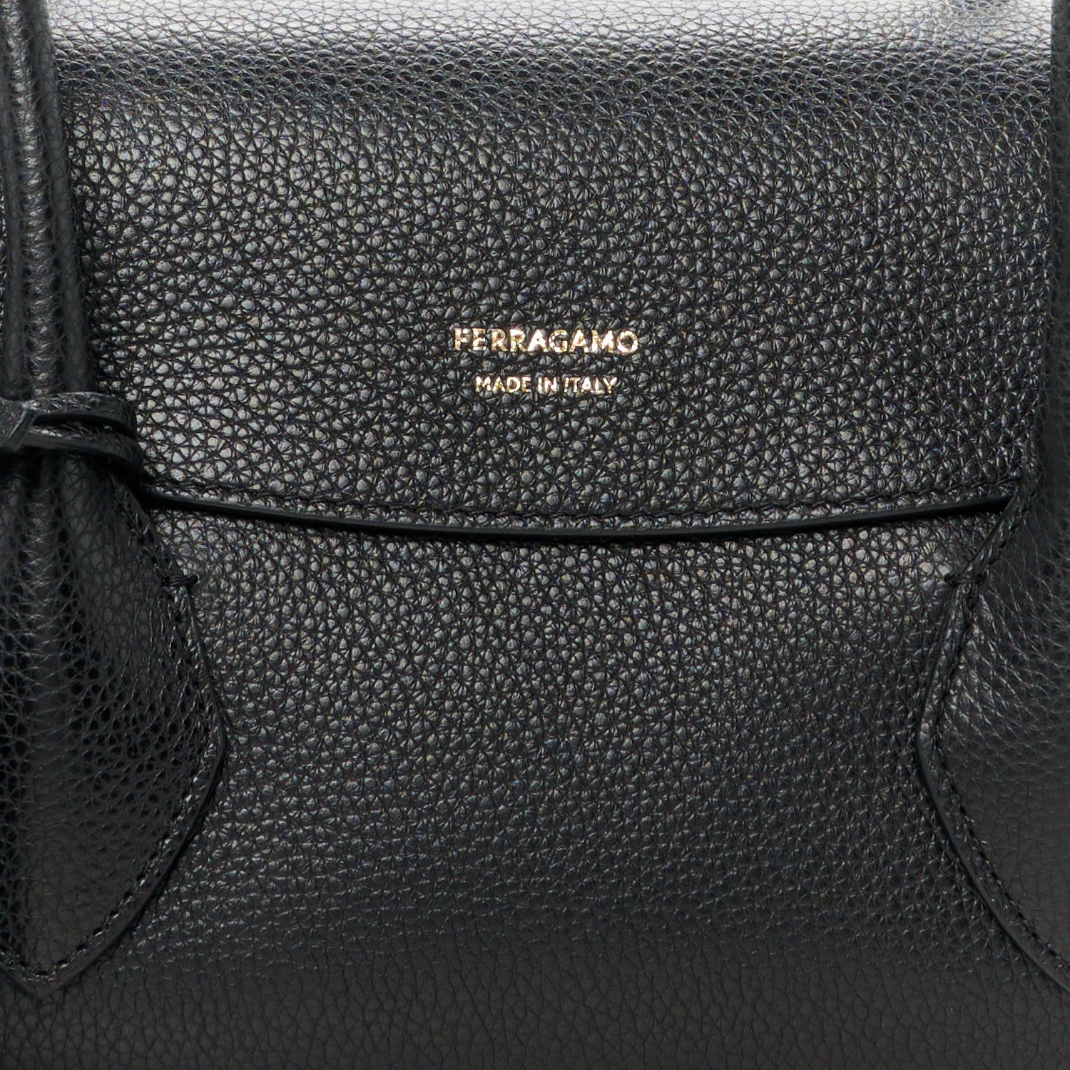 Salvatore Ferragamo Hammered Calfskin Small Firenze East West Tote Bag Black 11 of 13