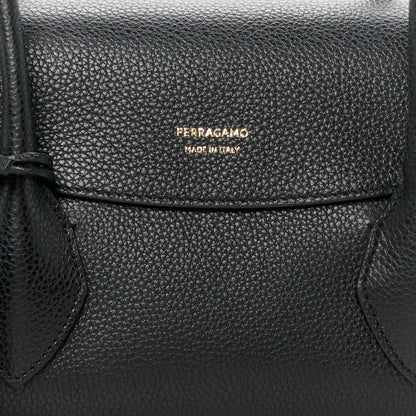 Salvatore Ferragamo Hammered Calfskin Small Firenze East West Tote Bag Black 11 of 13