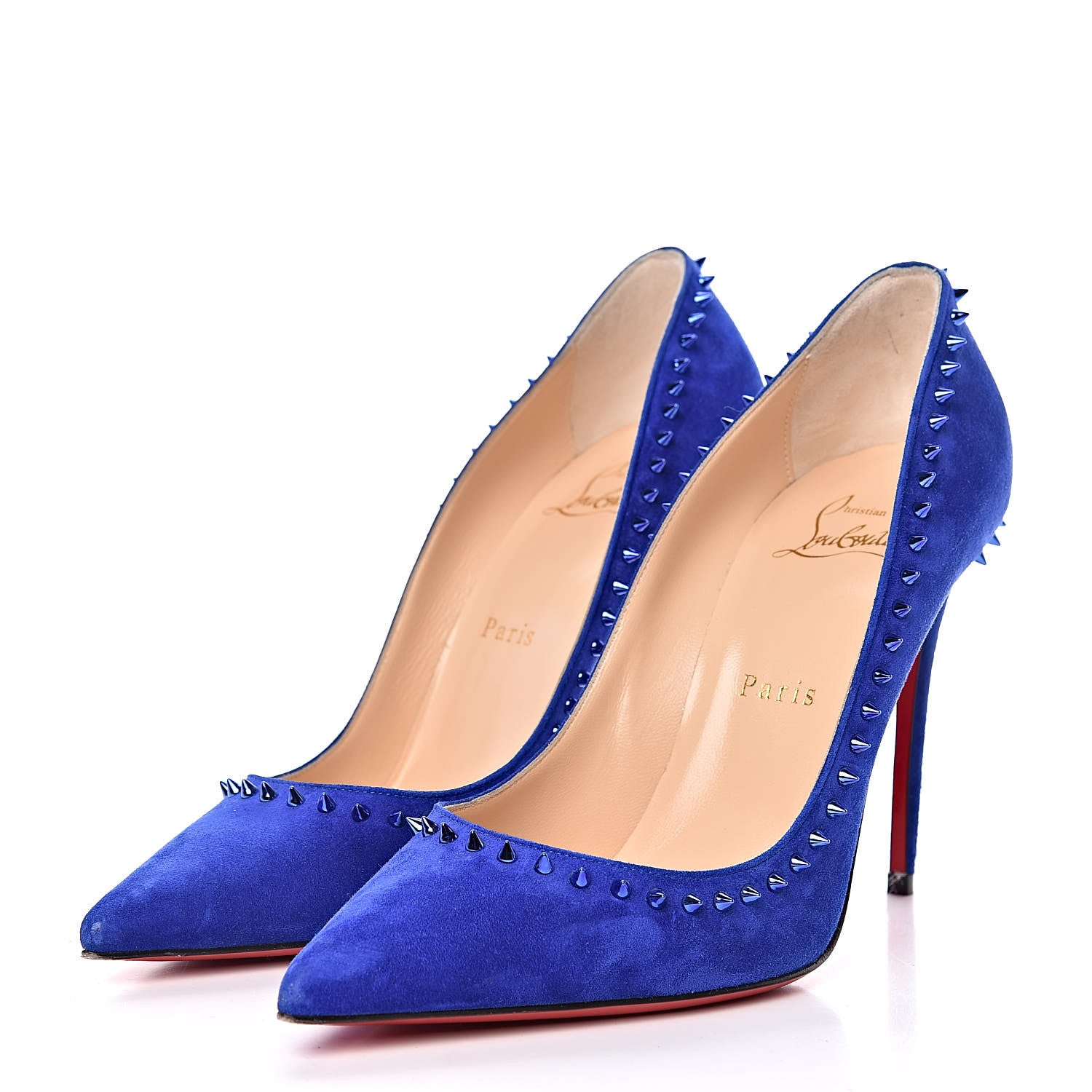 Christian Louboutin Suede Anjalina 100 Pumps 37 Azulejo 3 of 10