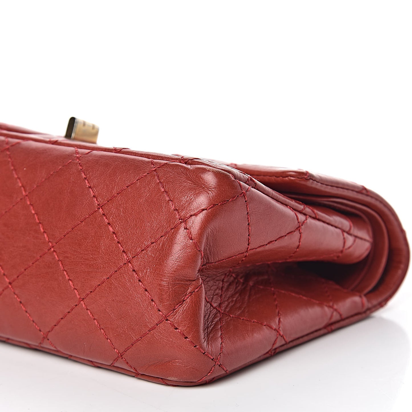 Aged Calfskin Quilted 2.55 Reissue 224 Flap Red