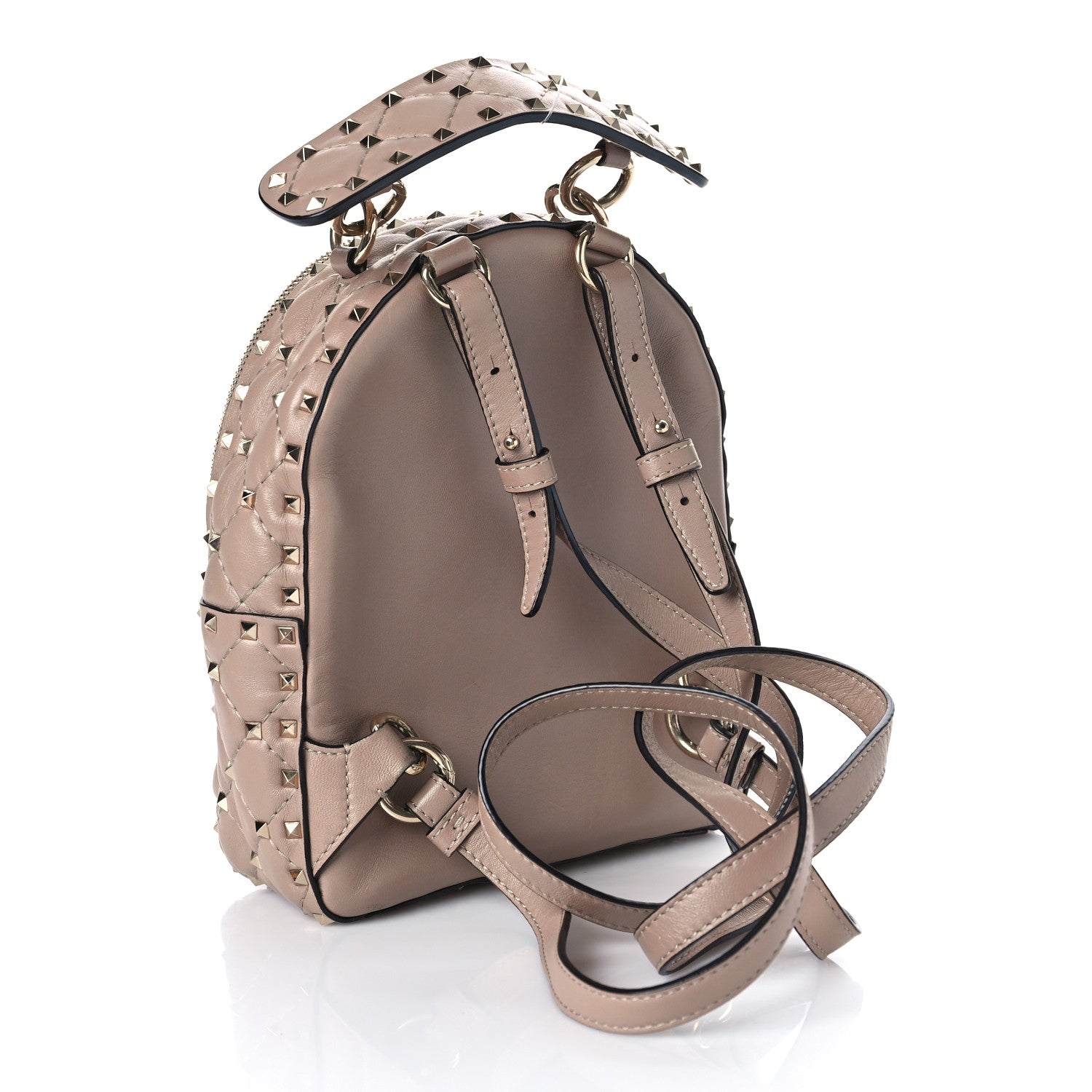 Valentino Garavani Nappa Quilted Mini Rockstud Spike Backpack Poudre 2 of 8