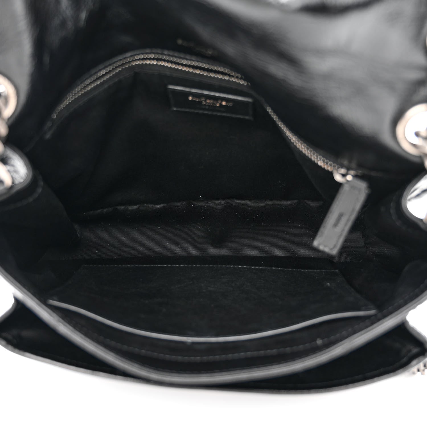 Saint Laurent Crinkled Calfskin Matelasse Monogram Medium Niki Chain Satchel Black 5 of 11