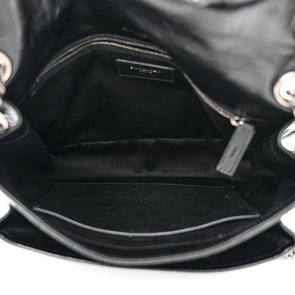 Saint Laurent Crinkled Calfskin Matelasse Monogram Medium Niki Chain Satchel Black 5 of 11