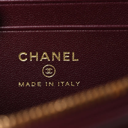 Chanel Calfskin Crocodile Embossed Crococo Exoticoco Vanity With Chain Dark Burgundy 6 of 12