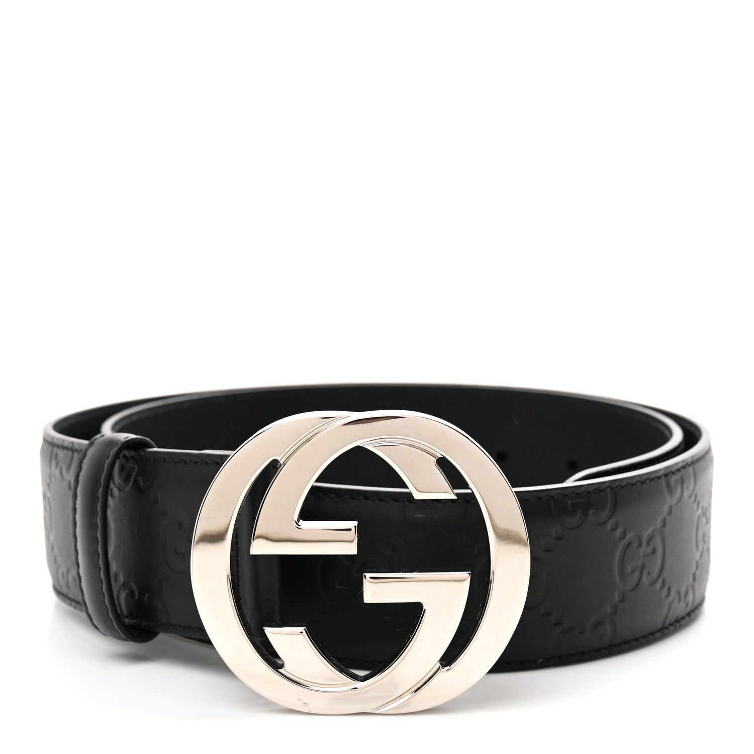 Gucci Guccissima Signature Interlocking G 40mm Belt 85 34 Black 1 of 5
