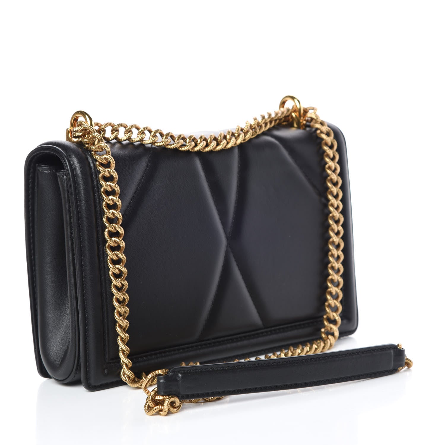 Dolce & Gabbana Calfskin Medium Devotion Crossbody Bag Black 3 of 9