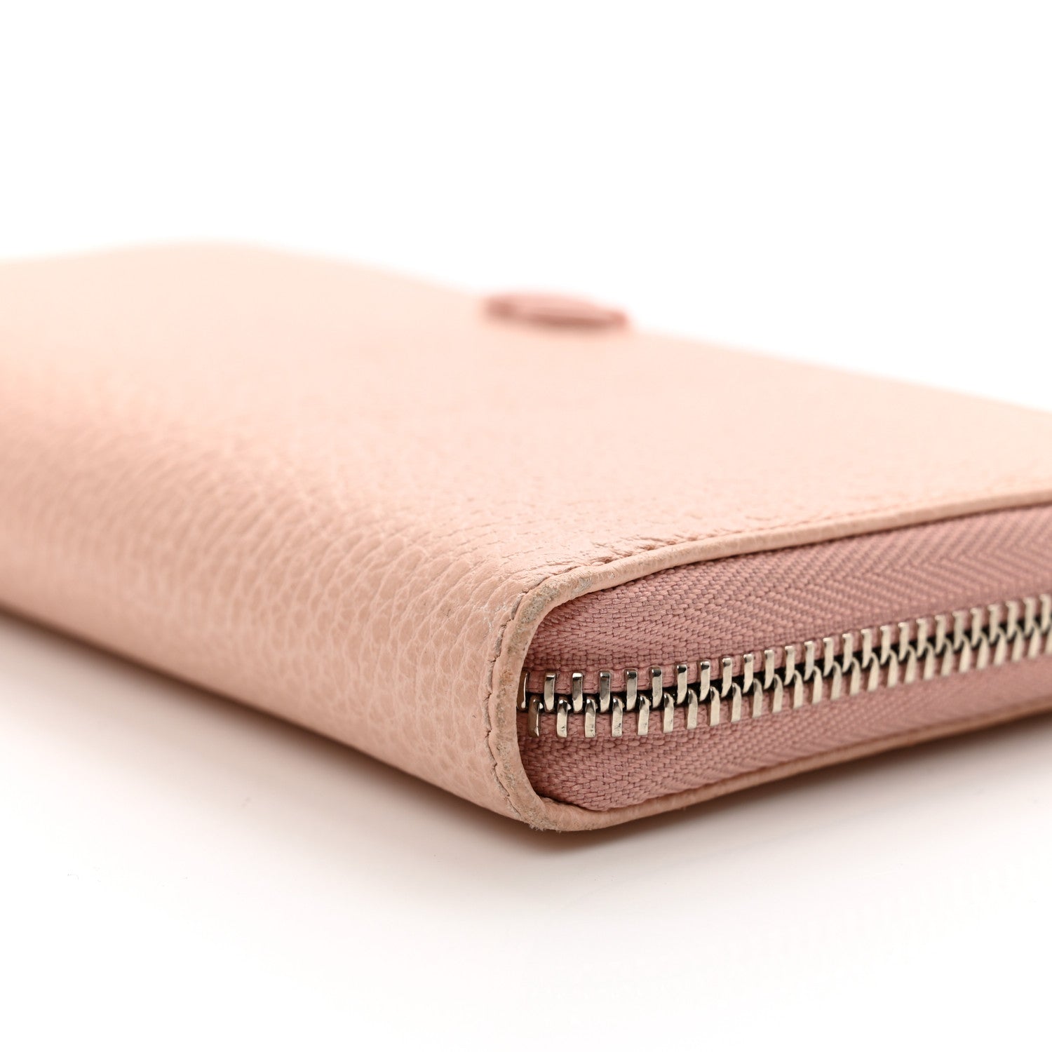 Gucci Dollar Calfskin Monochrome GG Marmont Zip Around Wallet Perfect Pink 8 of 9