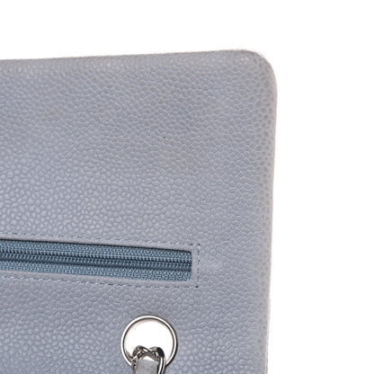 Chanel Iridescent Caviar Quilted Medium Double Flap Light Grey 13 of 16