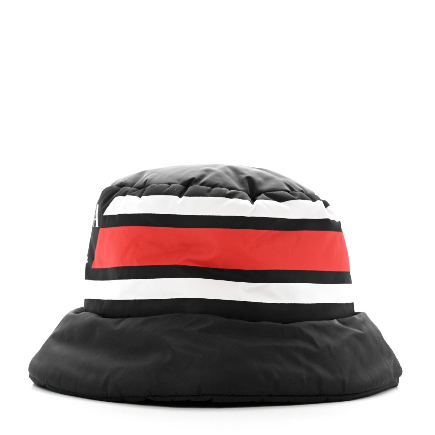Prada Re-Nylon Triangle Logo Padded Mens Bucket Hat XL Black Red