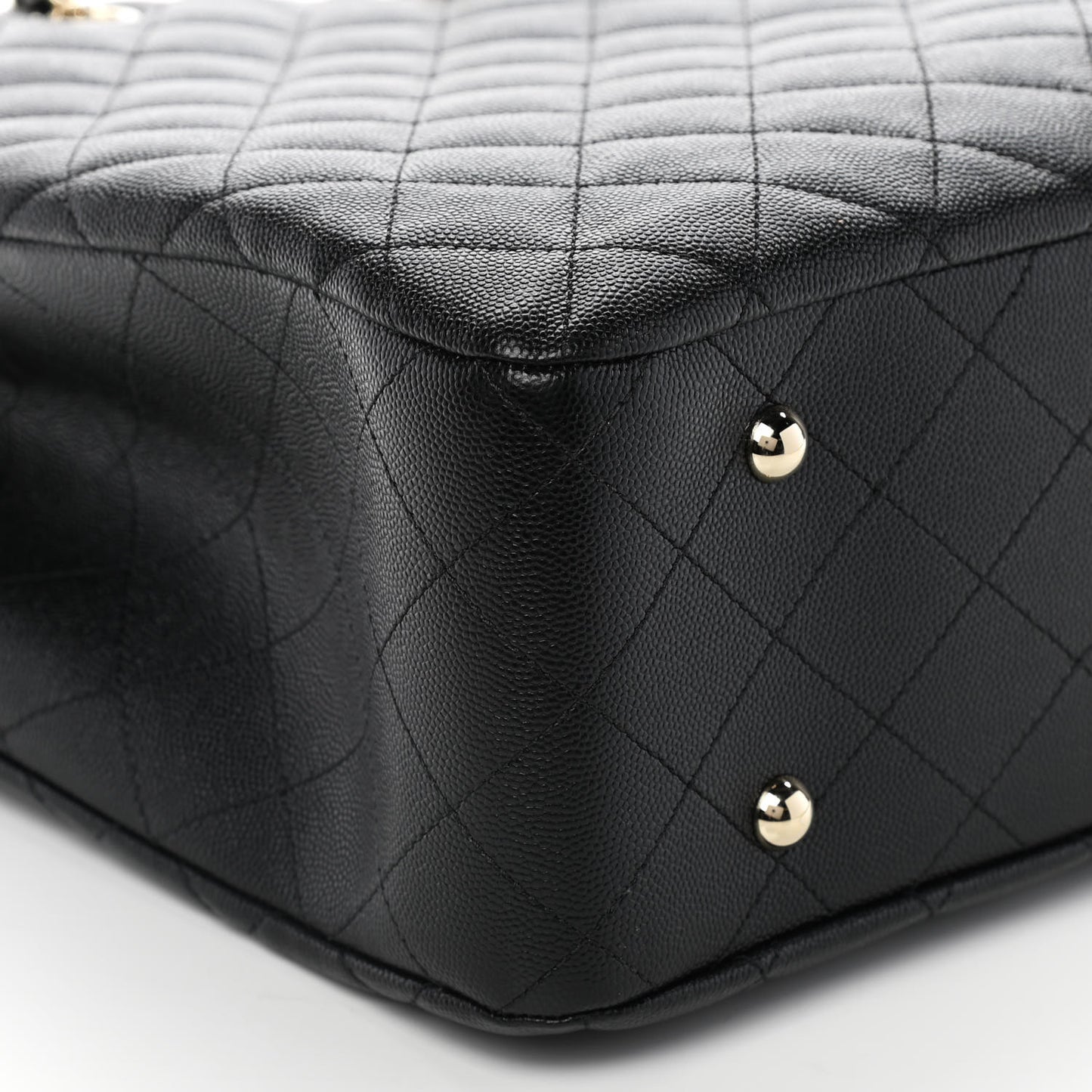 Caviar Quilted Large Shopping Tote Black