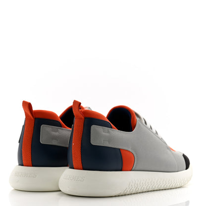 Hermes Epsom Technical Canvas Mens Vitesse Sneakers 42 Orange Multicolor 4 of 9