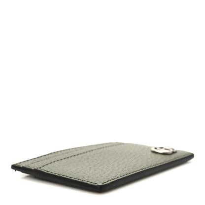 Gucci Textured Dollar Calfskin GG Marmont Card Holder Military Wood 4 of 9