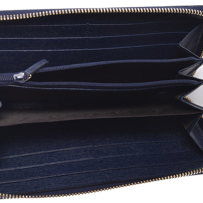 Gucci Calfskin Heartbeat Print Zip Around Wallet Blue 5 of 8