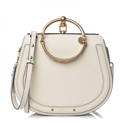 Chloe Calfskin Suede Medium Nile Bracelet Bag Off White 1 of 6