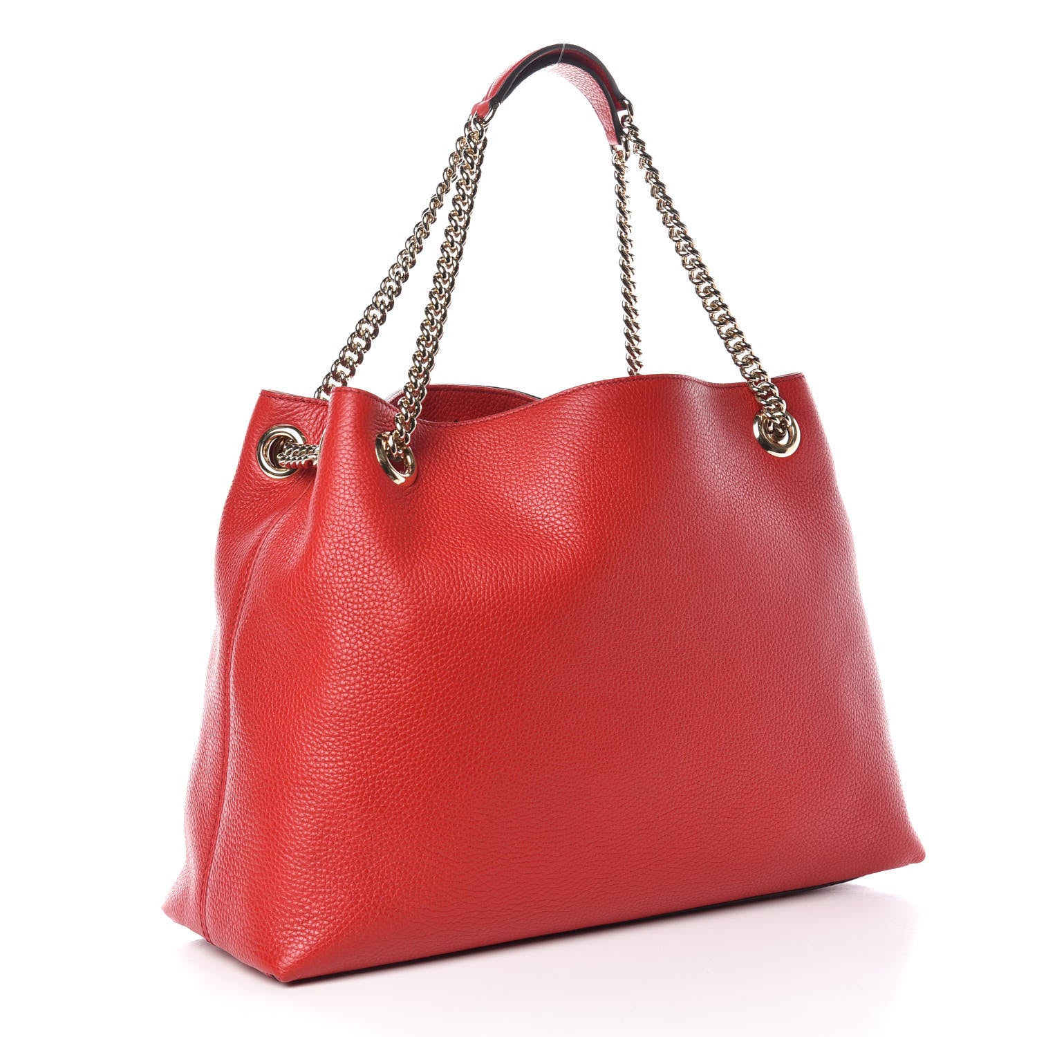 Gucci Cellarius Calfskin Medium Soho Chain Shoulder Bag Vibrant Red 3 of 9