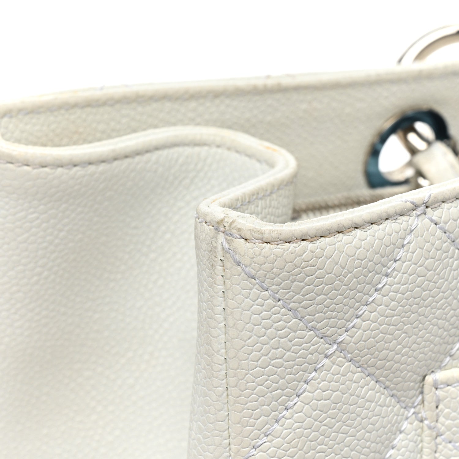 Chanel Caviar Quilted XL Grand Shopping Tote GST White 17 of 27