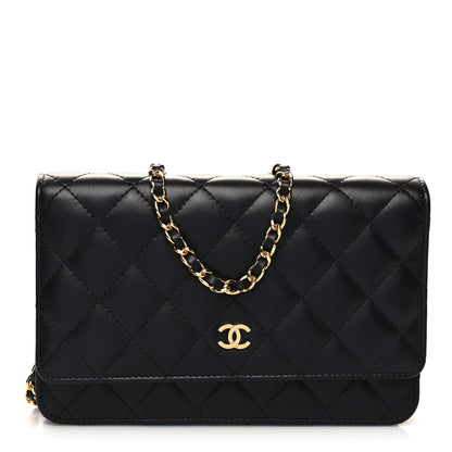 Chanel Lambskin Quilted Wallet On Chain WOC Black 1 of 11