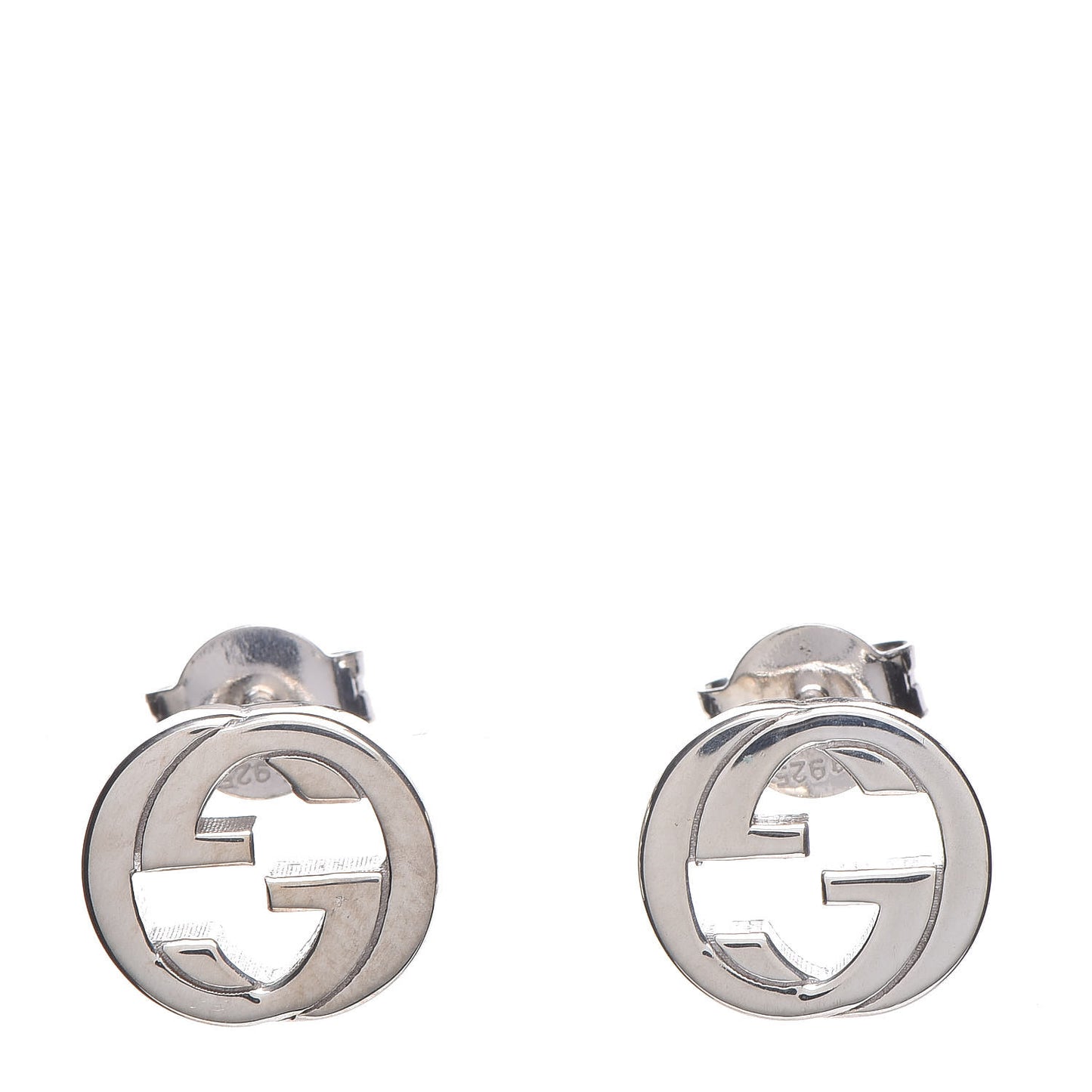 Sterling Silver Interlocking GG Stud Earrings