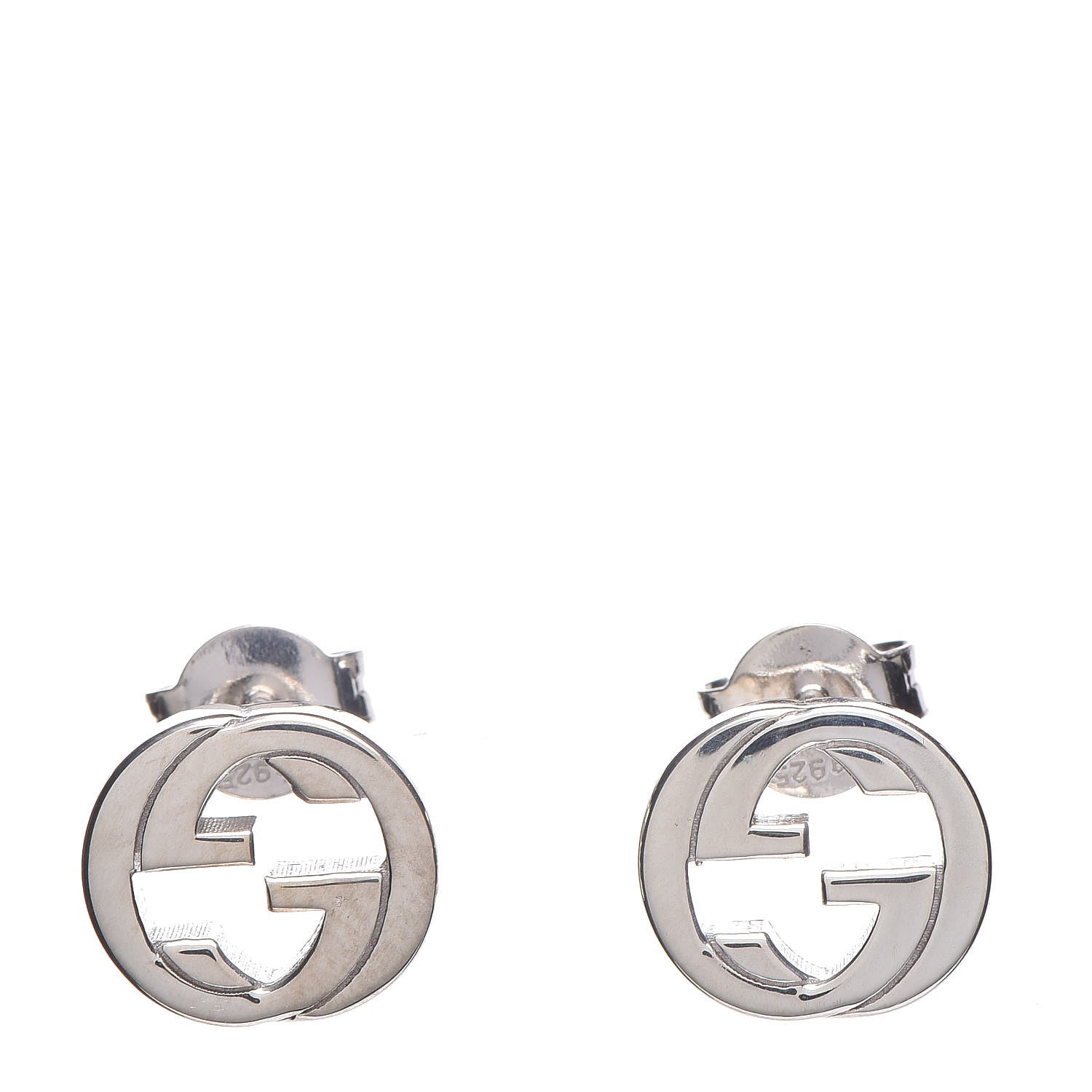 Gucci Sterling Silver Interlocking GG Stud Earrings 1 of 5