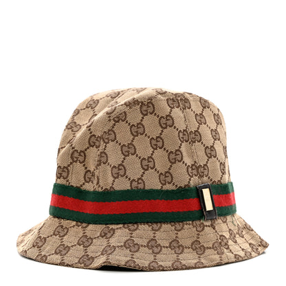 Gucci GG Monogram Web Bucket Hat M Brown 1 of 8