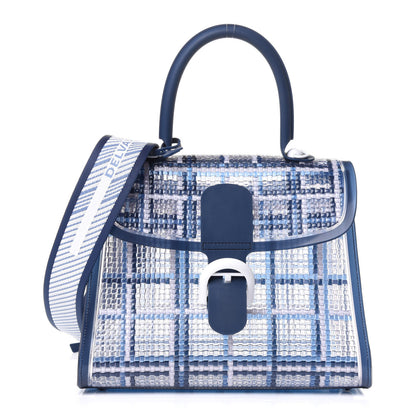 Delvaux Vinyl Gingham The Dreamer MM Brillant Satchel Navy 1 of 13