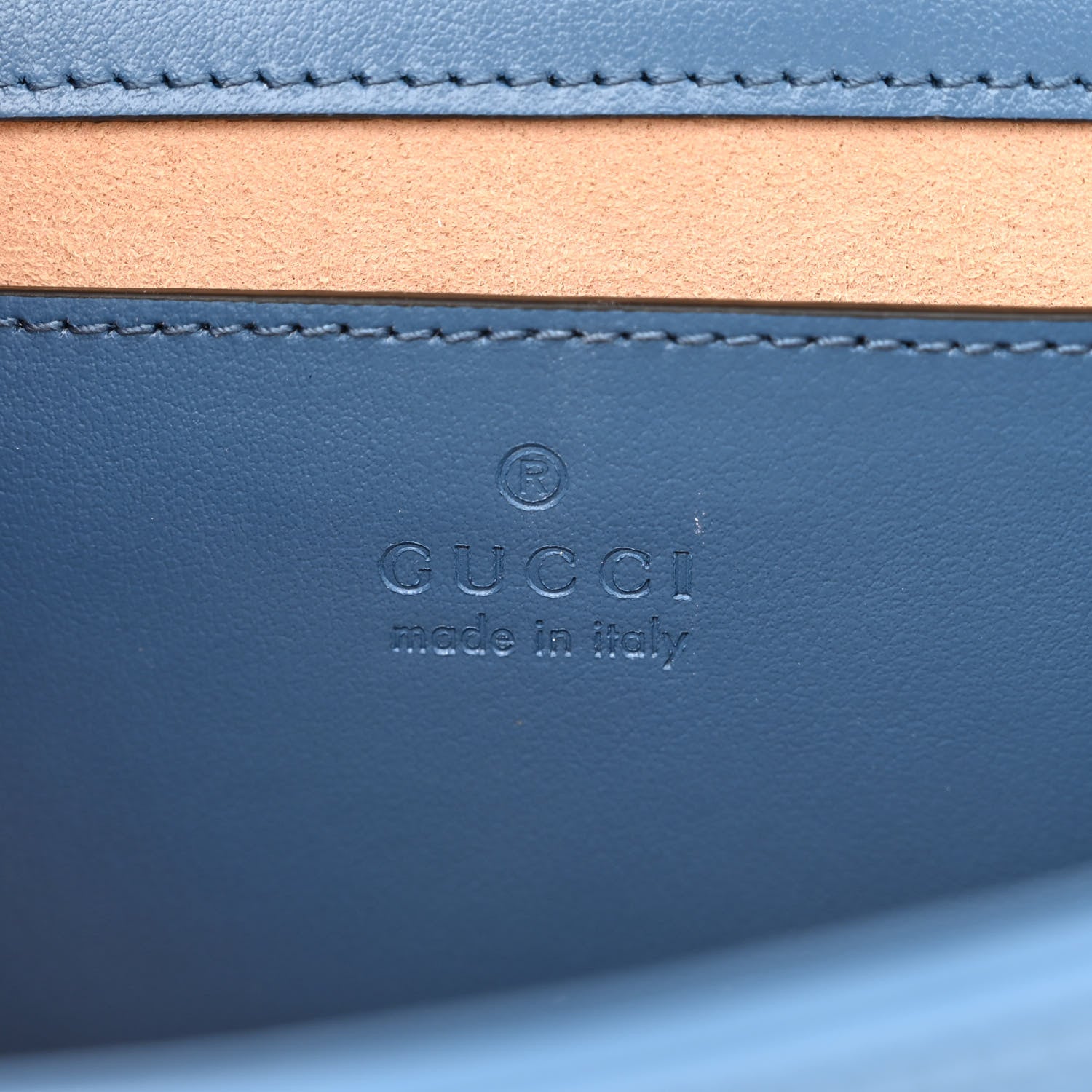 Gucci Calfskin Matelasse Aria Mini GG Marmont Shoulder Bag Clear Blue 6 of 10