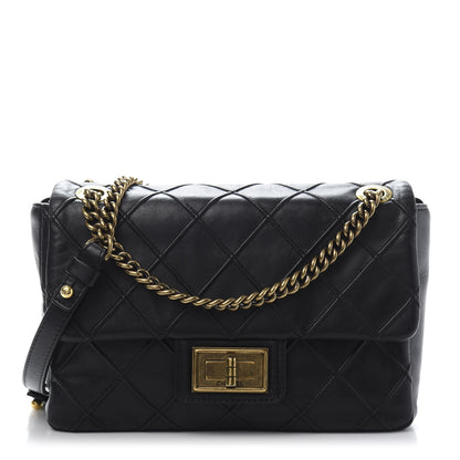 Chanel Calfskin Diamond Debossed Medium Cosmos Flap Black 1 of 12