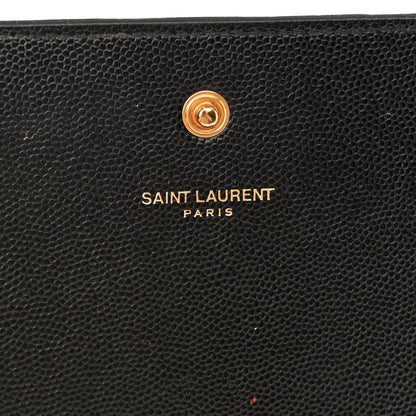 Saint Laurent Grain De Poudre Monogram Chain Wallet Black 7 of 17