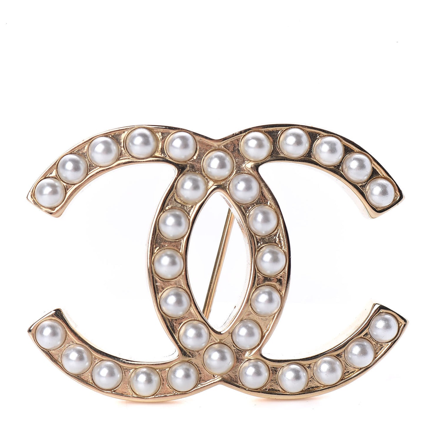 Pearl CC Mini Brooch Gold