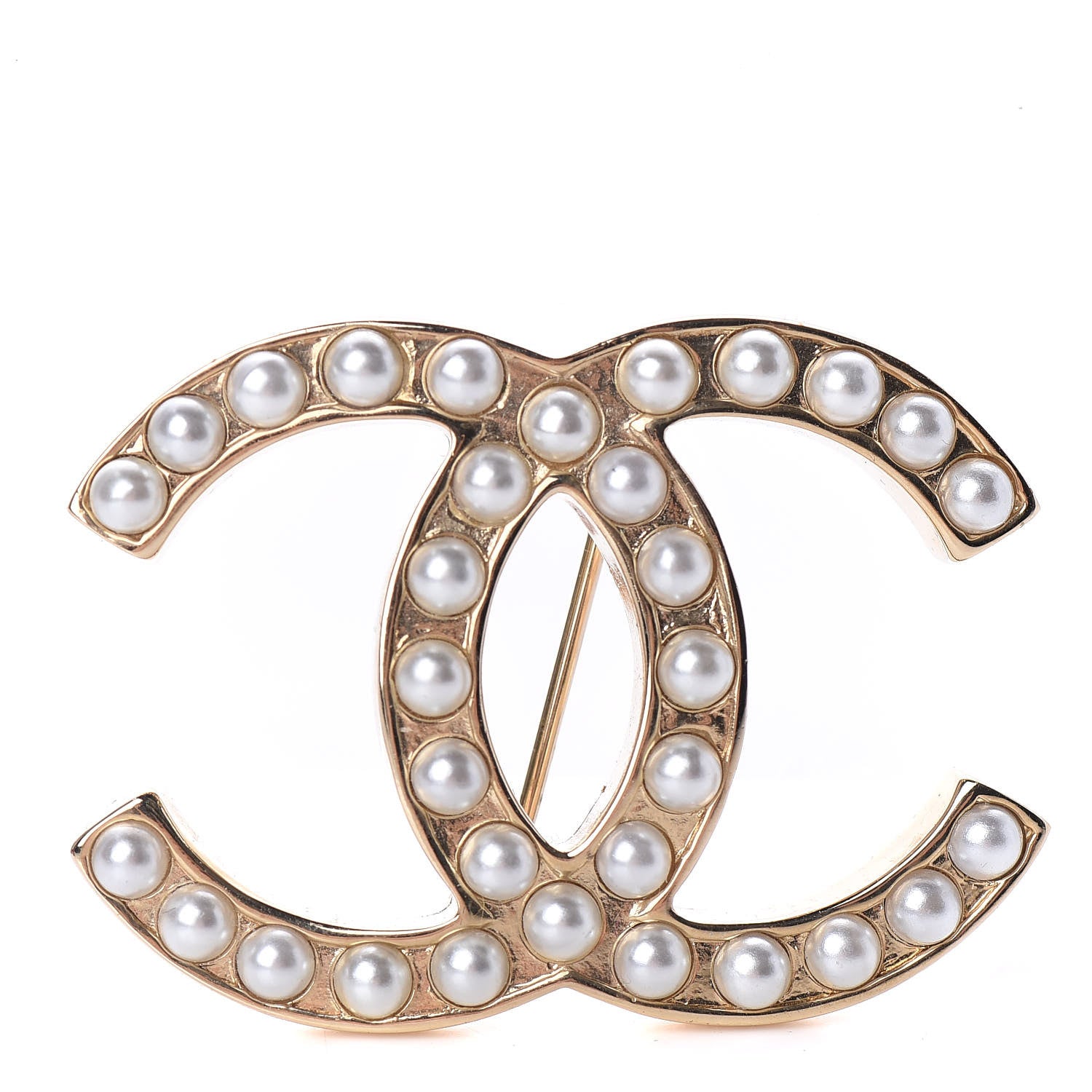 Chanel Pearl CC Mini Brooch Gold 1 of 4