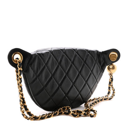 Chanel Lambskin Quilted Pearl Crush Belt Bag Black 2 of 11
