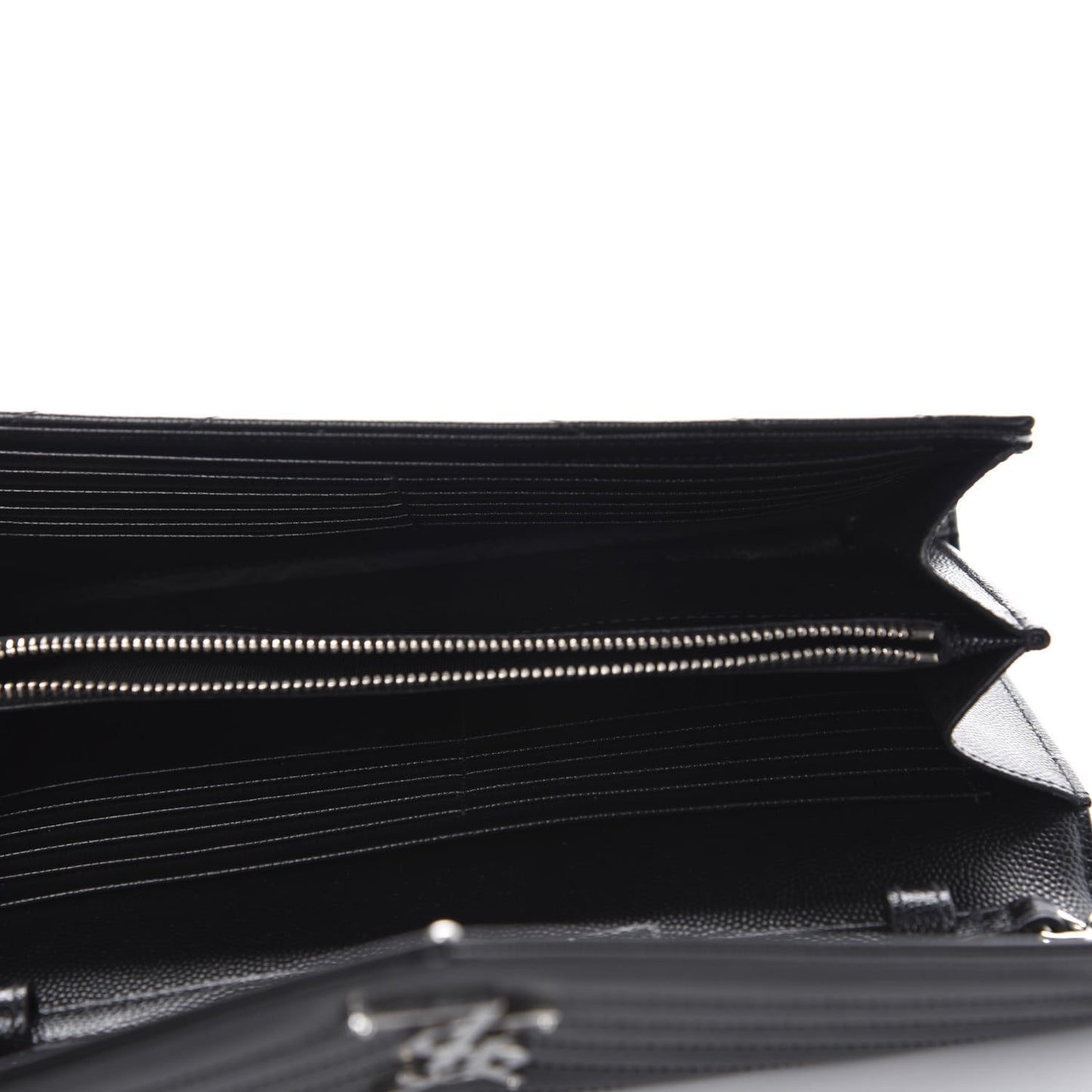 Grain De Poudre Matelasse Chevron Monogram Chain Wallet Black