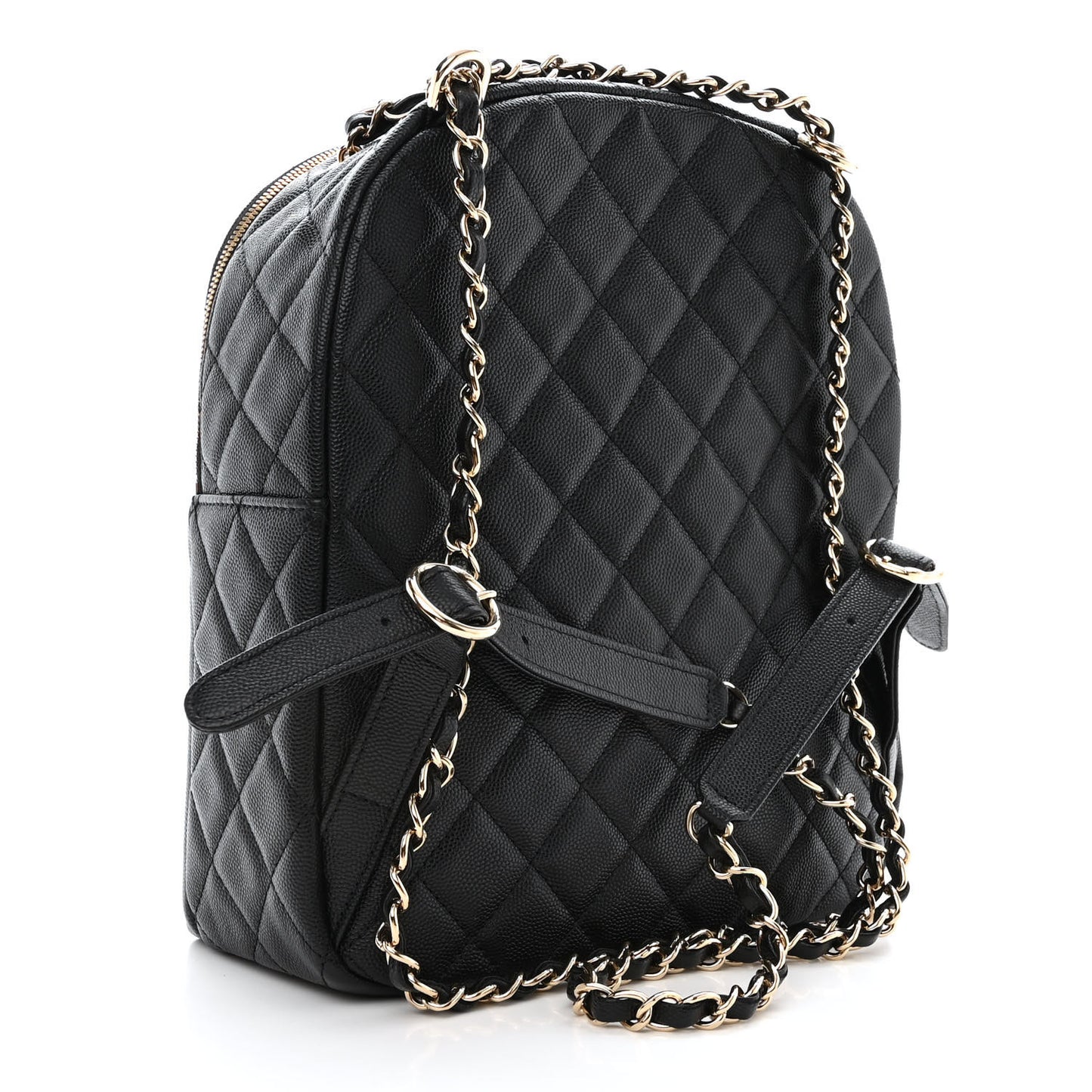 Caviar Quilted Medium Zip Around Backpack Black