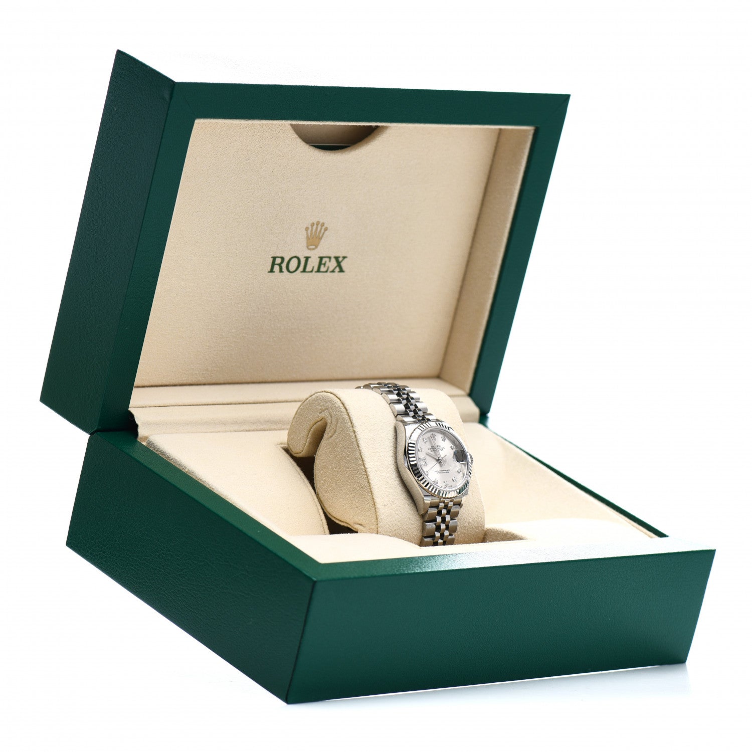 Rolex Stainless Steel 18K White Gold Diamond 28mm Oyster Perpetual Datejust Watch Silver 279174 5 of 5