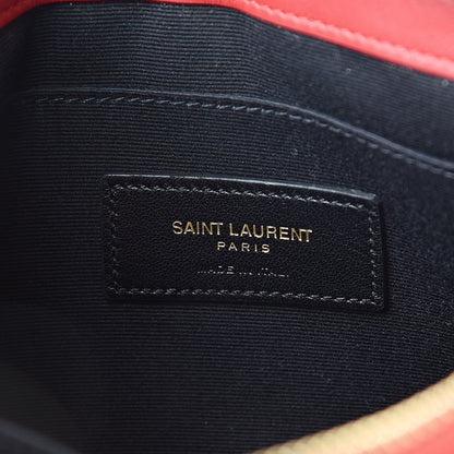 Saint Laurent Calfskin Matelasse Chevron Monogram A5 Wristlet Bandana Red 6 of 8