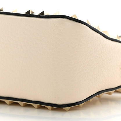 Valentino Garavani Pebbled Calfskin Small Rockstud Flip Lock Shoulder Bag Light Ivory 9 of 11