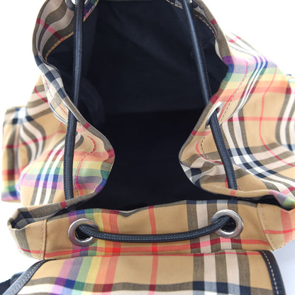 Burberry Vintage Rainbow Check Small Rucksack Backpack Antique Yellow 4 of 8