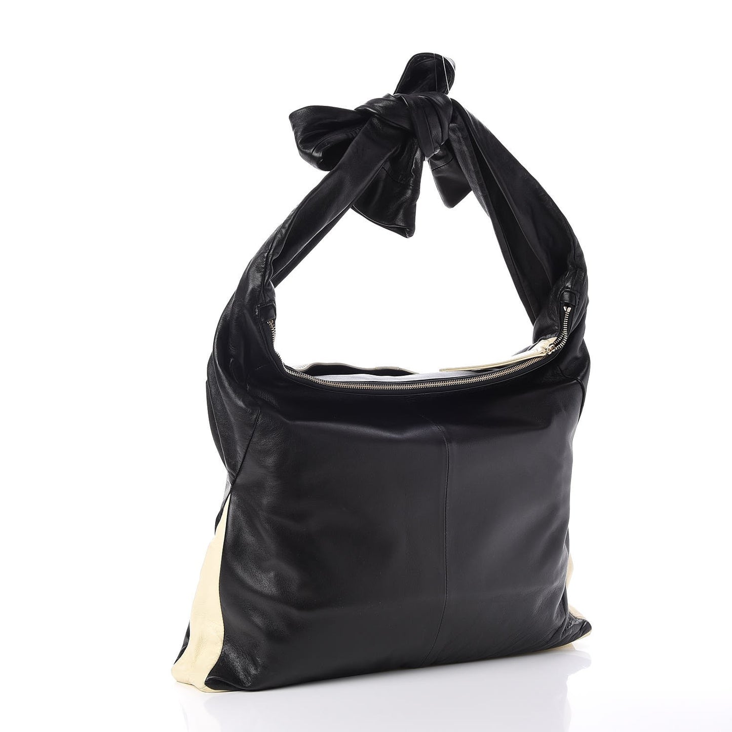 Lambskin Large Girl Bag Black Beige