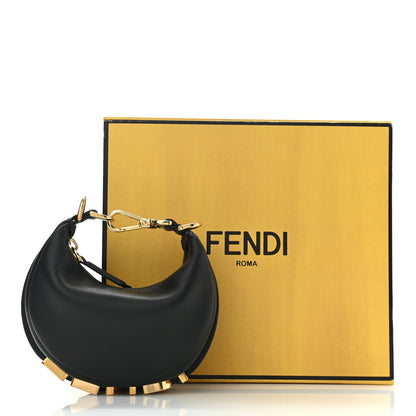 Fendi Vitello Grace Matte Nano Fendigraphy Hobo Charm Black 9 of 9