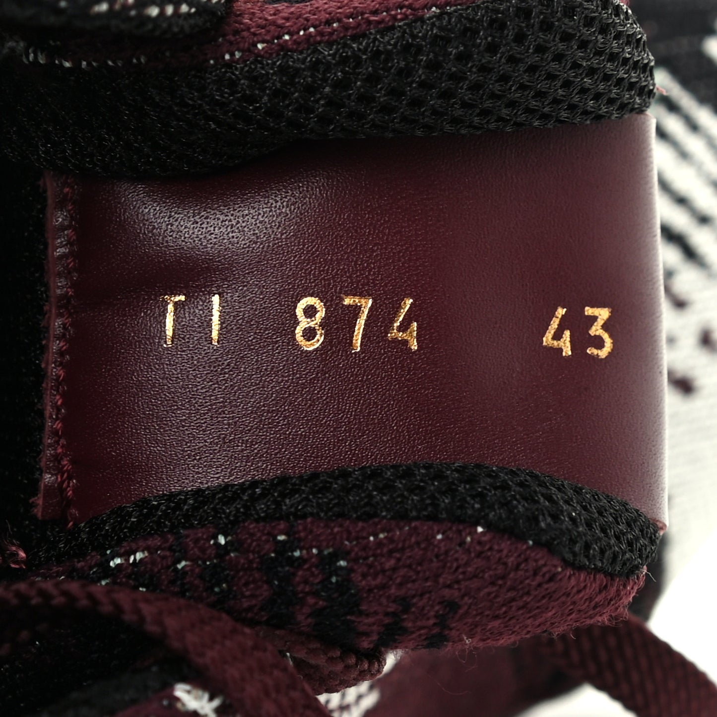 Fabric Knit Mens Rockstud Sneakers 43 Burgundy