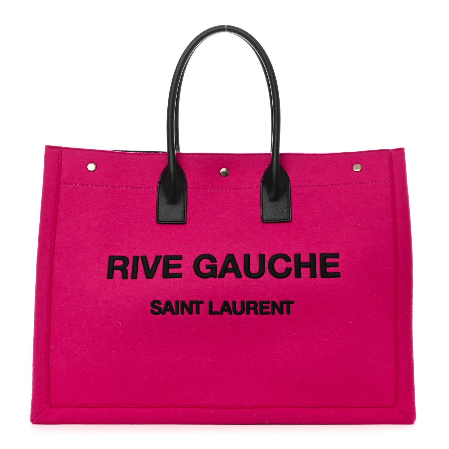 Saint Laurent Wool Rive Gauche Tote Fuchsia 1 of 10