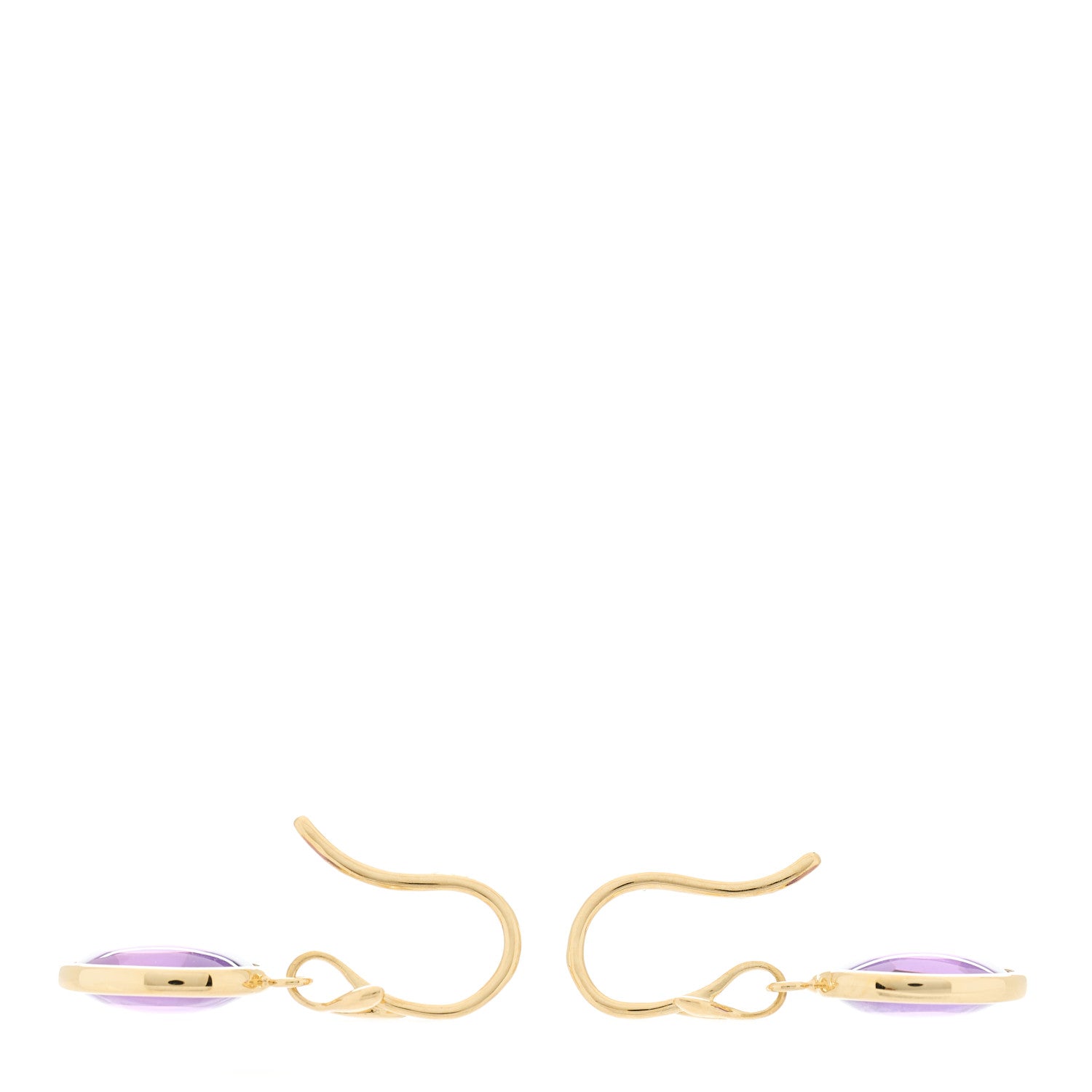 Tiffany 18K Yellow Gold Amethyst Paloma Picasso Olive Leaf Drop Earrings 3 of 4