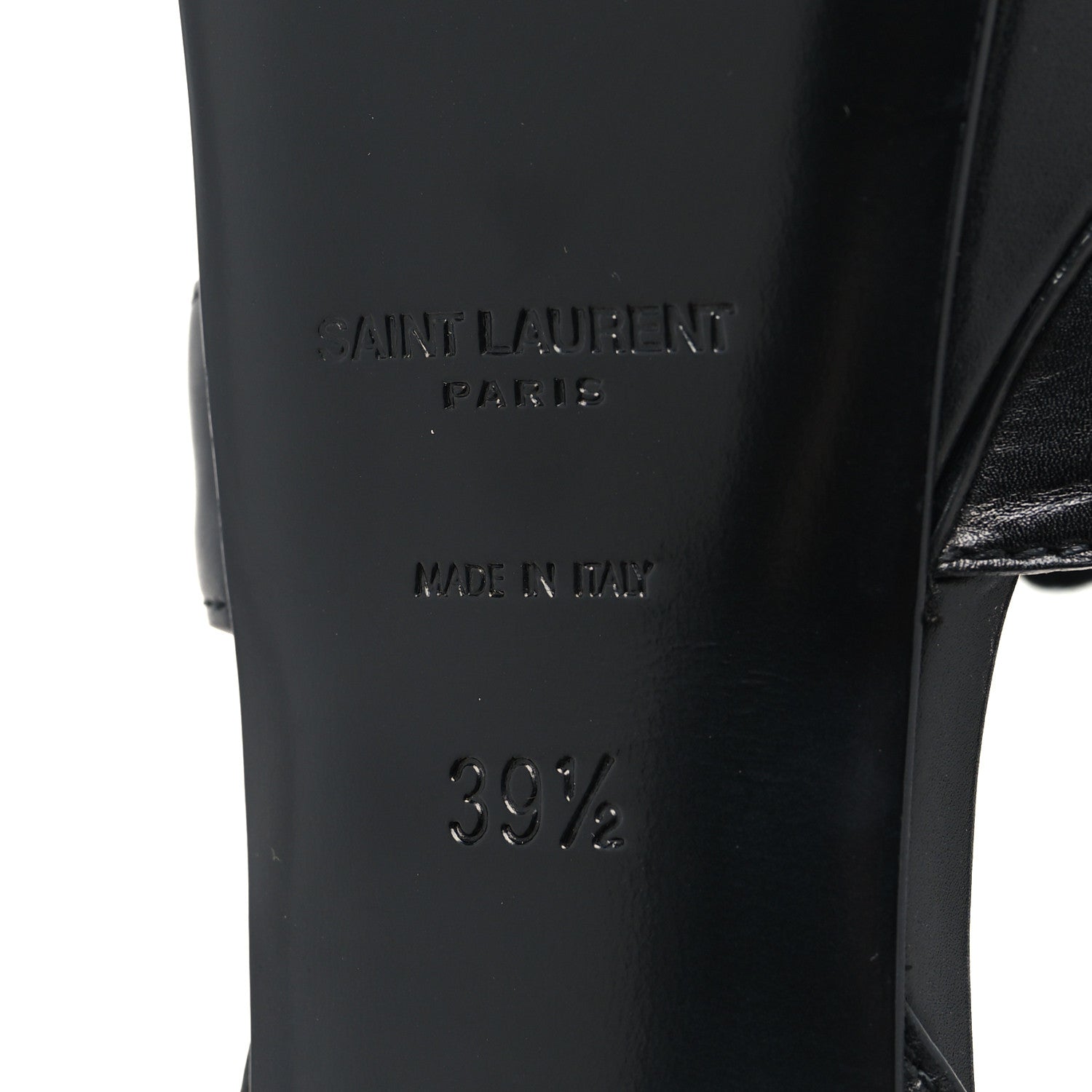 Saint Laurent Calfskin Tribute 105 Studded Platform Sandals 39.5 Black 7 of 8