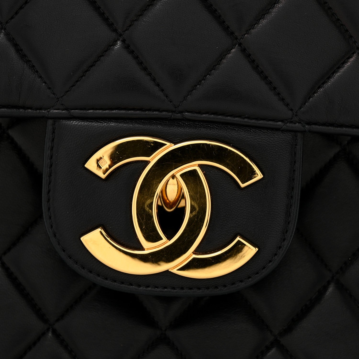 Chanel Lambskin Quilted XL Jumbo Single Flap Black 13 of 15