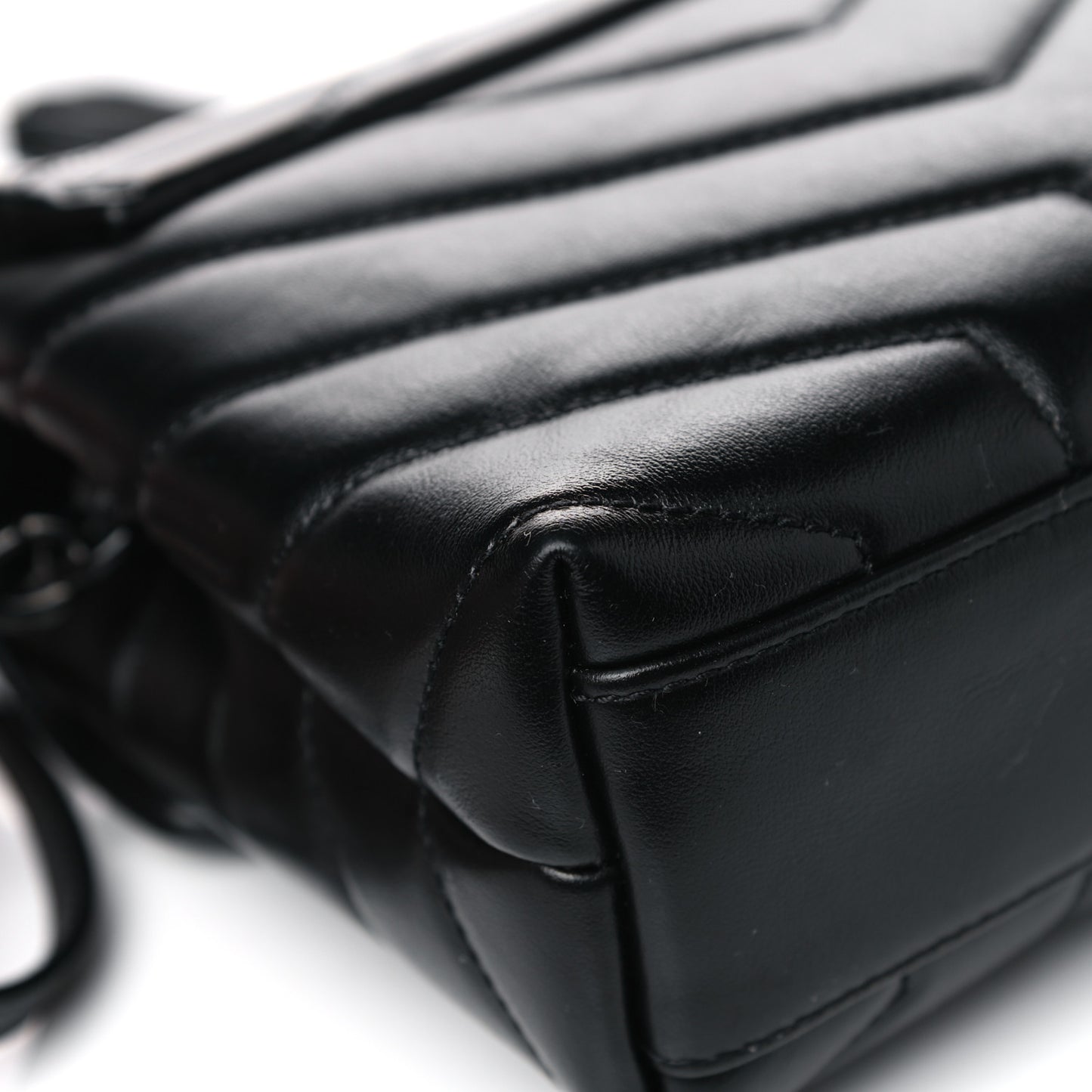 Calfskin Y Quilted Monogram Toy Loulou Crossbody Bag Black